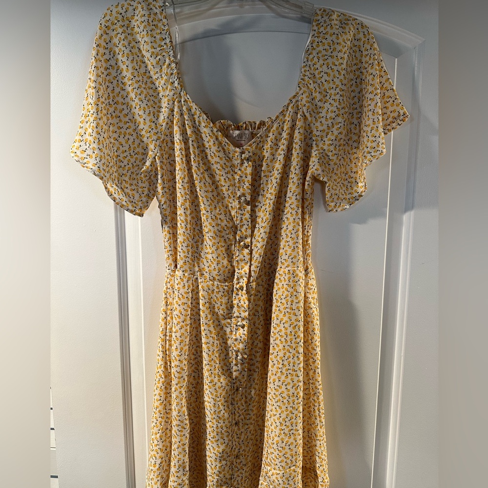 Yellow floral dress